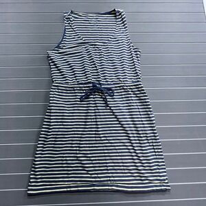 Levi's Established 1853‎ Blue Cream Striped Drawstring Waist Tank Dress XL